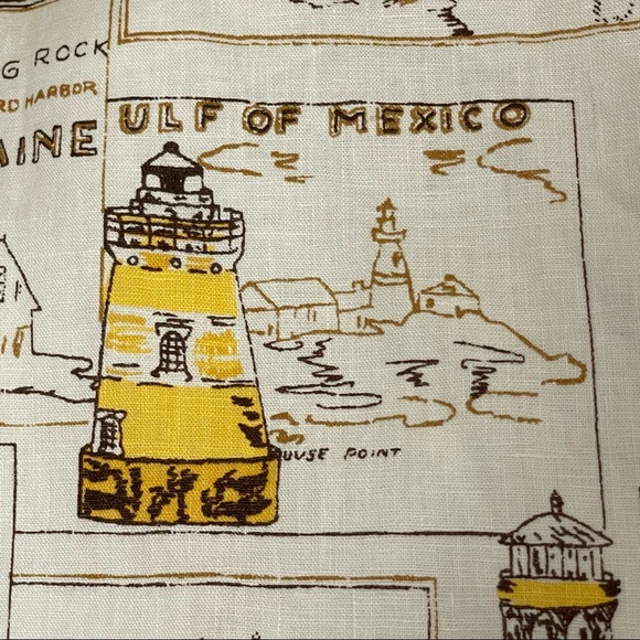 J.Crew Lighthouse Postcard Print Linen Halter Dress Sz 2 - Picture 5 of 12